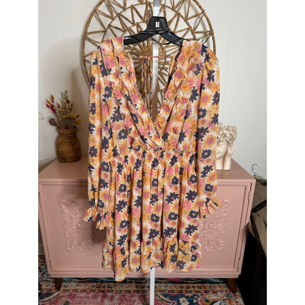 Women's‎ Forever 21 Floral Dress Size XS Yellow Pink